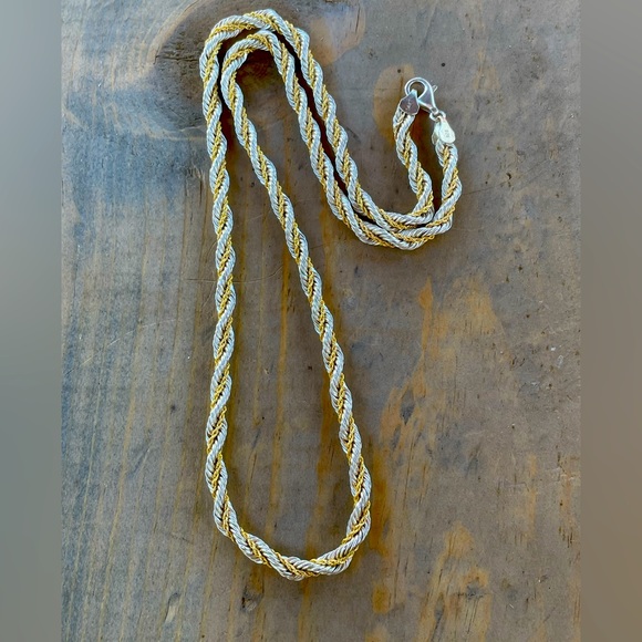 Jewelry | Vintage 14k Gold Silver Rope Necklace | Poshmark